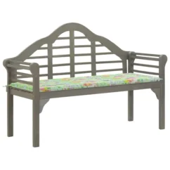 Banc De Jardin Avec Coussin 135 Cm Bois D'acacia Massif Gris 16