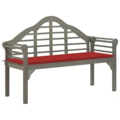 Banc De Jardin Avec Coussin 135 Cm Bois D'acacia Massif Gris 25
