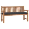 Banc De Jardin Avec Coussin 150 Cm Bois De Teck Massif 4