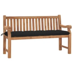 Banc De Jardin Avec Coussin 150 Cm Bois De Teck Massif 2