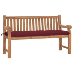 Banc De Jardin Avec Coussin 150 Cm Bois De Teck Massif 11