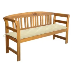 Banc De Jardin Avec Coussin 157 Cm Bois D'acacia Massif 3