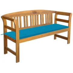 Banc De Jardin Avec Coussin 157 Cm Bois D'acacia Massif 15