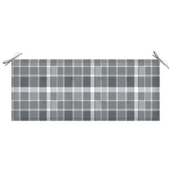 Banc De Jardin Avec Coussin à Carreaux Gris 120 Cm Teck Massif 2 -Chair Soldes Boutique banc de jardin avec coussin a carreaux gris 120 cm teck massif 8720286261736 824526