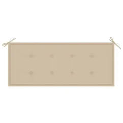 Banc De Jardin Avec Coussin Beige 120 Cm Bois De Teck Massif -Chair Soldes Boutique banc de jardin avec coussin beige 120 cm bois de teck massif 8720286261620 824416