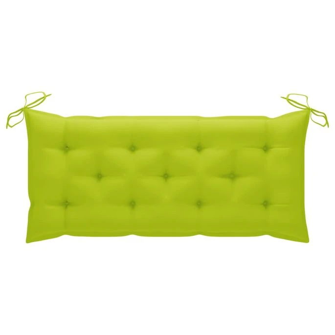 Banc De Jardin Avec Coussin Vert Vif 120 Cm Bois De Teck Massif 6 6 Banc De Jardin Avec Coussin Vert Vif 120 Cm Bois De Teck Massif 6 â Image 6