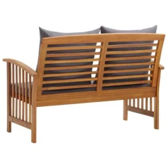 Banc De Jardin Avec Coussins 119 Cm Bois Solide D'acacia 3 -Chair Soldes Boutique banc de jardin avec coussins 119 cm bois solide d acacia 3666722300476 1010421