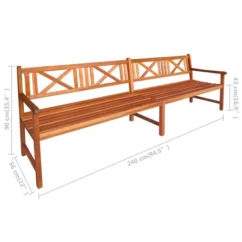 Banc De Jardin Avec Coussins 240 Cm Bois D'acacia Solide 3 -Chair Soldes Boutique banc de jardin avec coussins 240 cm bois d acacia solide 3666722208925 1158536