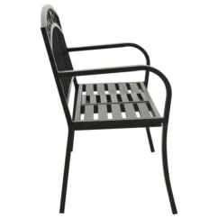 Banc De Jardin Avec Une Table 125 Cm Acier Noir -Chair Soldes Boutique banc de jardin avec une table 125 cm acier noir 3666722357678 941151
