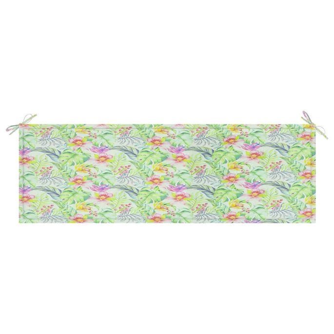 Banc De Jardin Et Coussin à Motif De Feuilles 150cm Teck Massif 6 Banc De Jardin Et Coussin à Motif De Feuilles 150cm Teck Massif – Image 6