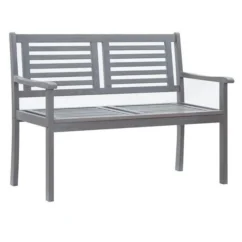 Banc De Jardin Eucalyptus Massif Gris Thebi 120 Cm