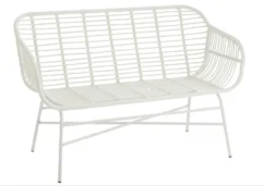 Banc De Jardin Métal Blanc Babar L 128 Cm
