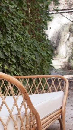 Banc De Jardin Rotin Clair Et Coussin Tissu Blanc Sisal -Chair Soldes Boutique banc de jardin rotin clair et coussin tissu blanc sisal 8430026979486 324403