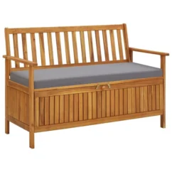 Banc De Rangement De Jardin 120 Cm Bois D'acacia Solide 2