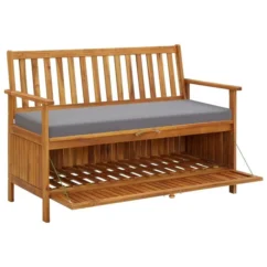 Banc De Rangement De Jardin 120 Cm Bois D'acacia Solide 2 -Chair Soldes Boutique banc de rangement de jardin 120 cm bois d acacia solide 3666722364164 935863