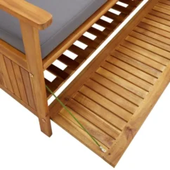 Banc De Rangement De Jardin 120 Cm Bois D'acacia Solide 2 -Chair Soldes Boutique banc de rangement de jardin 120 cm bois d acacia solide 3666722364164 935866
