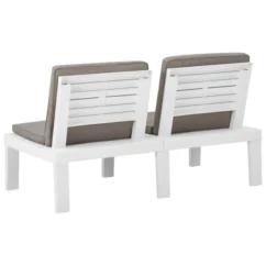 Banc De Salon De Jardin Avec Coussin Plastique Blanc -Chair Soldes Boutique banc de salon de jardin avec coussin plastique blanc 3666722351577 947400