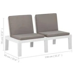 Banc De Salon De Jardin Avec Coussin Plastique Blanc -Chair Soldes Boutique banc de salon de jardin avec coussin plastique blanc 3666722351577 947402