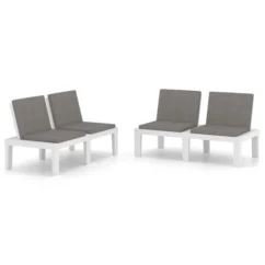 Chair Soldes Boutique -Chair Soldes Boutique bancs de salon de jardin avec coussins 2 pcs plastique blanc 3666722434768 810465