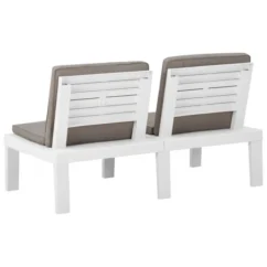 Bancs De Salon De Jardin Avec Coussins 2 Pcs Plastique Blanc -Chair Soldes Boutique bancs de salon de jardin avec coussins 2 pcs plastique blanc 3666722434768 810470