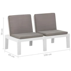 Bancs De Salon De Jardin Avec Coussins 2 Pcs Plastique Blanc -Chair Soldes Boutique bancs de salon de jardin avec coussins 2 pcs plastique blanc 3666722434768 810472