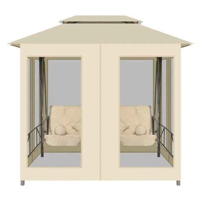 Belvédère Convertible En Balancelle Blanc Crème 5 Belvédère Convertible En Balancelle Blanc Crème – Image 5