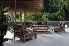 Canapé De Jardin En Bois Teck Avec Coussins Taupe Balou -Chair Soldes Boutique canape de jardin en bois teck avec coussins taupe balou 3666722592345 1392508