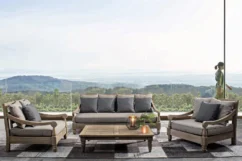 Canapé De Jardin En Bois Teck Avec Coussins Taupe Balou -Chair Soldes Boutique canape de jardin en bois teck avec coussins taupe balou 3666722592345 1392509