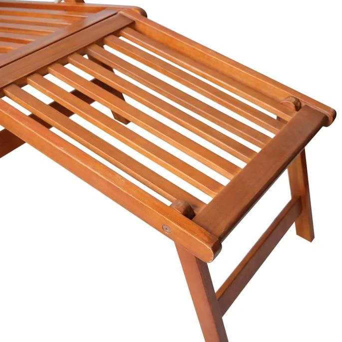Chaise De Terrasse Avec Repose-pied Et Coussin Acacia Solide 2 5 Chaise De Terrasse Avec Repose-pied Et Coussin Acacia Solide 2 – Image 5