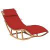 Chaise Longue à Bascule Avec Coussin Bois De Teck Solide 4