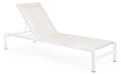 Chaise Longue Aluminium Blanc Avec Roulettes Koni