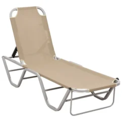 Meilleures ventes 18 Chaise Longue Aluminium Et TextilĂšne CrĂšme