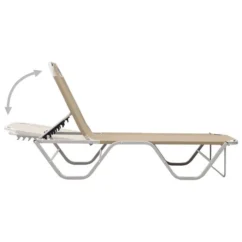Chaise Longue Aluminium Et Textilène Crème -Chair Soldes Boutique chaise longue aluminium et textilene creme 3666722363310 936709
