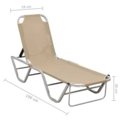 Chaise Longue Aluminium Et Textilène Crème -Chair Soldes Boutique chaise longue aluminium et textilene creme 3666722363310 936712