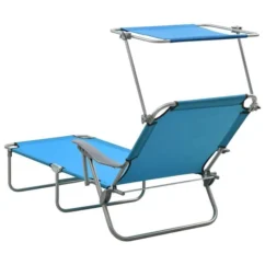 Chaise Longue Avec Auvent Acier Bleu -Chair Soldes Boutique chaise longue avec auvent acier bleu 3666722364010 936103