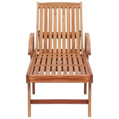 Chaise Longue Avec Coussin à Carreaux Gris Bois De Teck Solide -Chair Soldes Boutique chaise longue avec coussin a carreaux gris bois de teck solide 3666722930871 831625