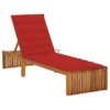Chaise Longue Avec Coussin Bois D'acacia Solide 12