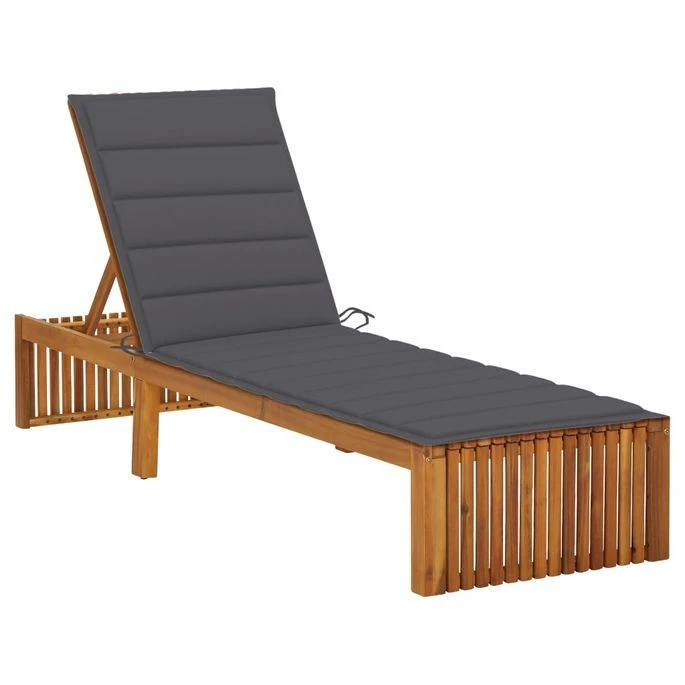 Chaise Longue Avec Coussin Bois D'acacia Solide 2 1 Chaise Longue Avec Coussin Bois D'acacia Solide 2