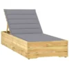 Chaise Longue Avec Coussin Gris Bois De Pin Imprégné 4