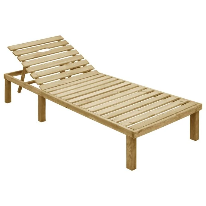 Chaise Longue Avec Coussin Gris Bois De Pin Imprégné 3 2 Chaise Longue Avec Coussin Gris Bois De Pin Imprégné 3 – Image 2