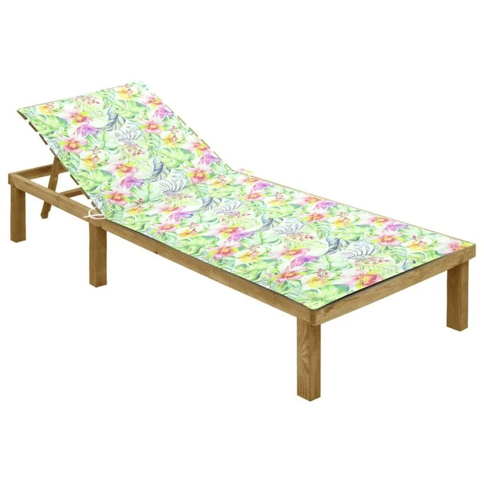 Chaise Longue Avec Coussin Motif Feuilles Bois De Pin Imprégné 4 1 Chaise Longue Avec Coussin Motif Feuilles Bois De Pin Imprégné 4