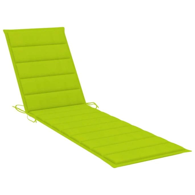 Chaise Longue Avec Coussin Vert Vif Bois De Teck Solide 10 Chaise Longue Avec Coussin Vert Vif Bois De Teck Solide – Image 10