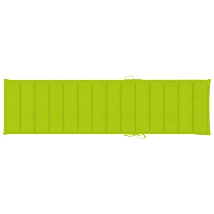 Chaise Longue Avec Coussin Vert Vif Bois De Teck Solide 12 Chaise Longue Avec Coussin Vert Vif Bois De Teck Solide – Image 12