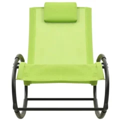 Chaise Longue Avec Oreiller Acier Et Textilène Vert -Chair Soldes Boutique chaise longue avec oreiller acier et textilene vert 3666722751483 1414486