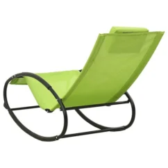 Chaise Longue Avec Oreiller Acier Et Textilène Vert -Chair Soldes Boutique chaise longue avec oreiller acier et textilene vert 3666722751483 1414488
