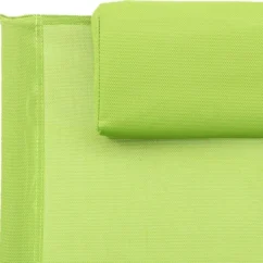 Chaise Longue Avec Oreiller Acier Et Textilène Vert -Chair Soldes Boutique chaise longue avec oreiller acier et textilene vert 3666722751483 1414489