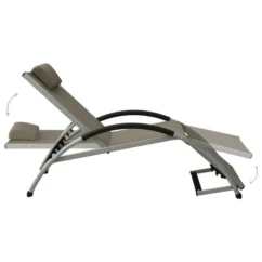 Chaise Longue Avec Oreiller Textilène Taupe -Chair Soldes Boutique chaise longue avec oreiller textilene taupe 3666722838566 936749