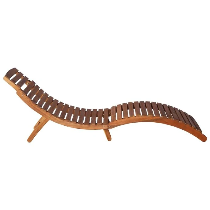 Chaise Longue Avec Table Bois D'acacia Massif Marron 7 Chaise Longue Avec Table Bois D'acacia Massif Marron – Image 7