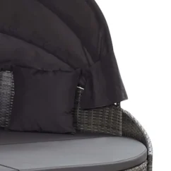 Chaise Longue D'extérieur Avec Auvent Résine Tressée Gris -Chair Soldes Boutique chaise longue d exterieur avec auvent resine tressee gris 3666722323796 981795