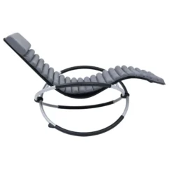 Chaise Longue D'extérieur Avec Coussin Acier Gris -Chair Soldes Boutique chaise longue d exterieur avec coussin acier gris 3666722363396 936612